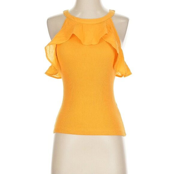 Maeve by Anthropologie Ruffled Rib Halter Top - Picture 1 of 5